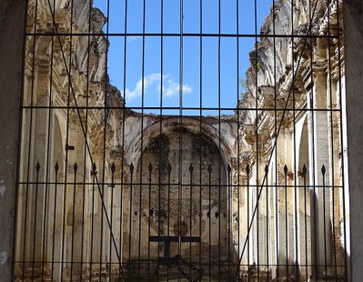 Ruins behind Gate - Antigua Guatemala - Sacatepequez - Guatemala, Antigua Guatemala, 2014
