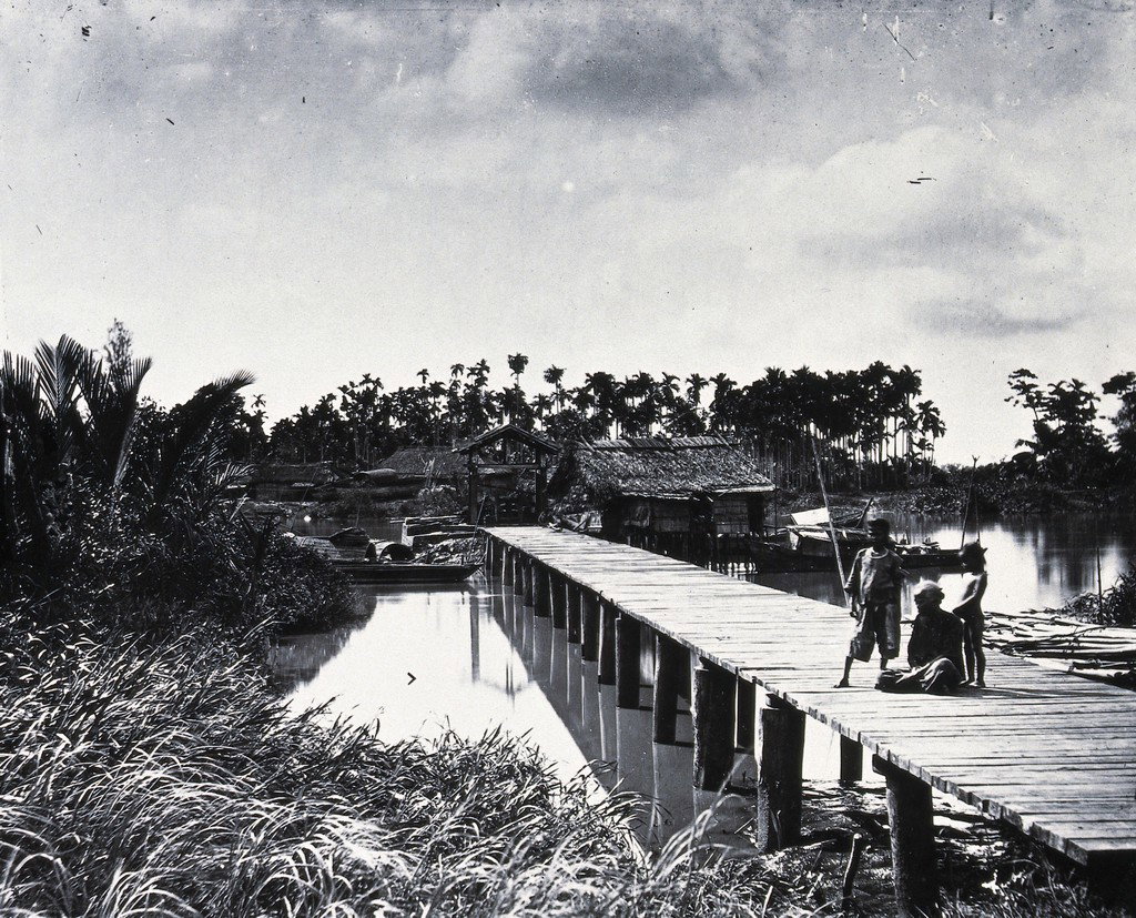 EU: River bridge, Saigon, Cochin China [Vietnam] [neg 557] (1867), Ho Chi Minh City (Saigon), Vietnam, 1867