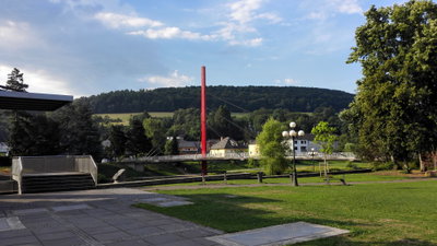 Vido al rivero kaj ponto en Diekirch, Diekirch, 2015