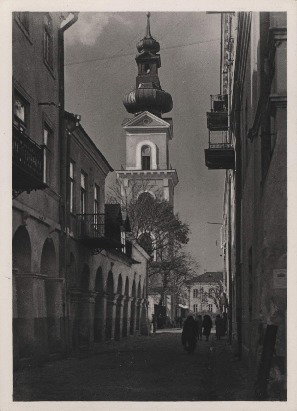 EU: Zamość. Ul. Staszica z widokiem na Kampanillę Kolegiaty (1939), Zamość, 1939