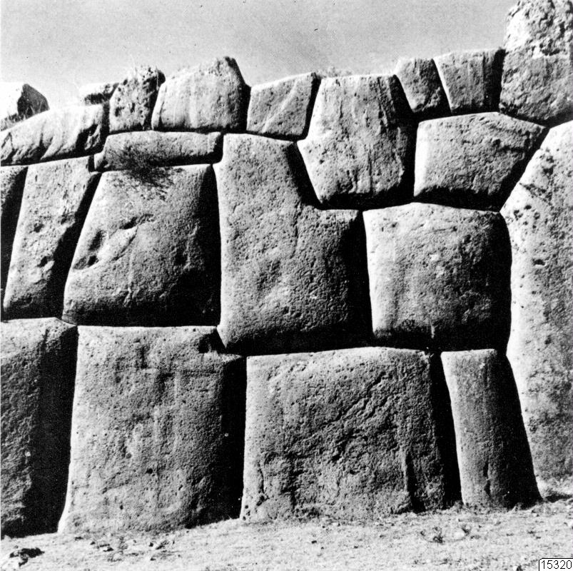 EU: stenmur, sacsayhuaman, fotografi, photograph (1963), Cusco, Peru, 1963