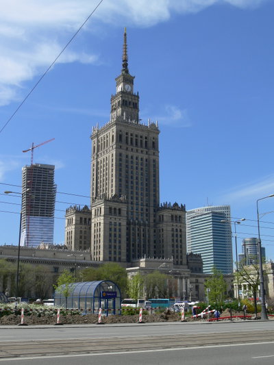 A gift from and monument to Josif Stalin in the middle of contemporary Warsaw, Warsaw, 2012