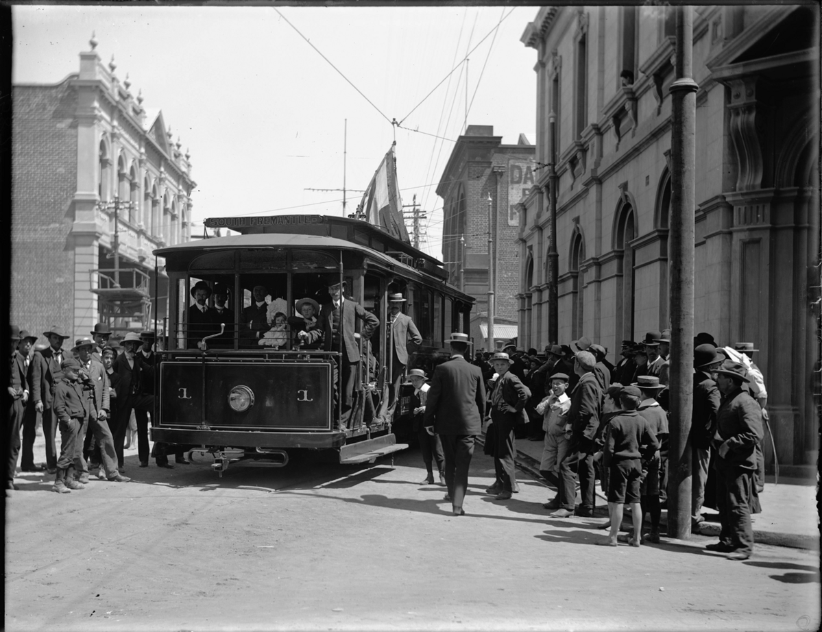 Opening of the Fremantle Municipal Tramways, SLWA, Fremantle, Western Australia, Australia, 1905