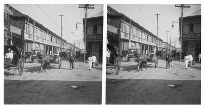 EU: Straßenszene mit Ochsenkarren in Manila (1913), Manila, 1913