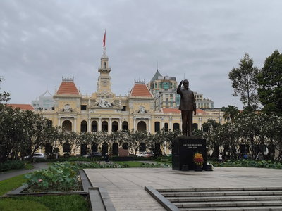 Monument of Ho Chi Minh on Nguyen Hue Boulevard, Ho Chi Minh City, 2023