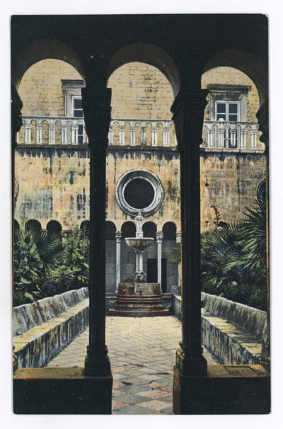EU: Dubrovnik - Franciscan Monastery, cloister (1905), Dubrovnik, 1905