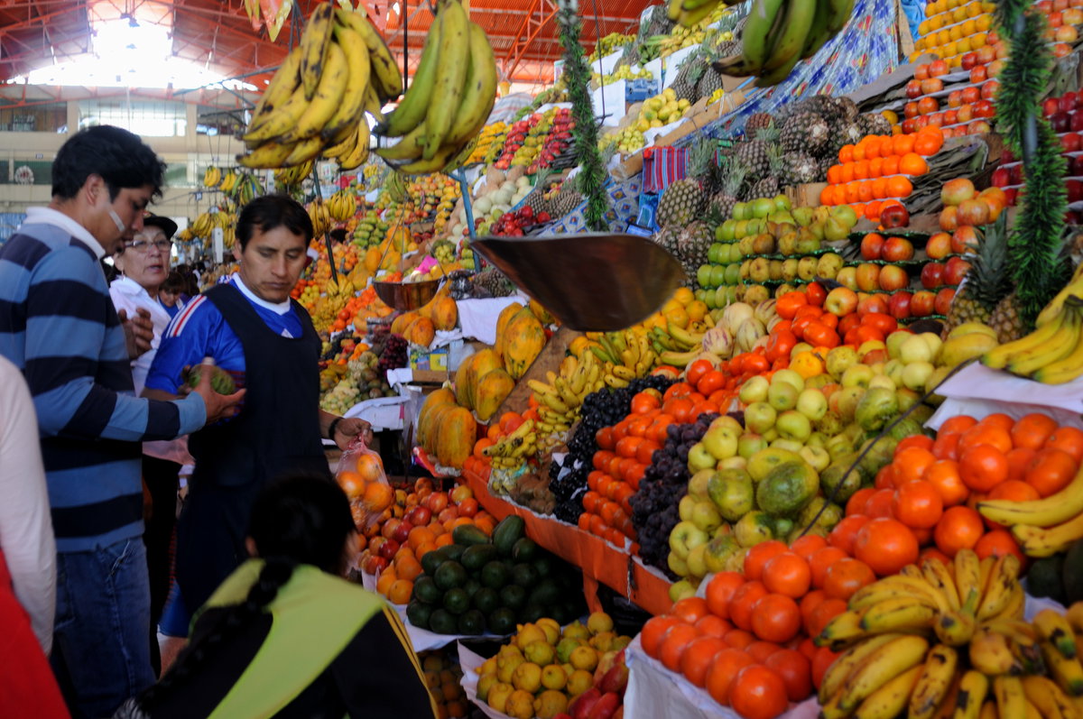 ARE - Fruit stall at San Camilo Market in Arequipa, Peru, Arequipa, Peru, 2013