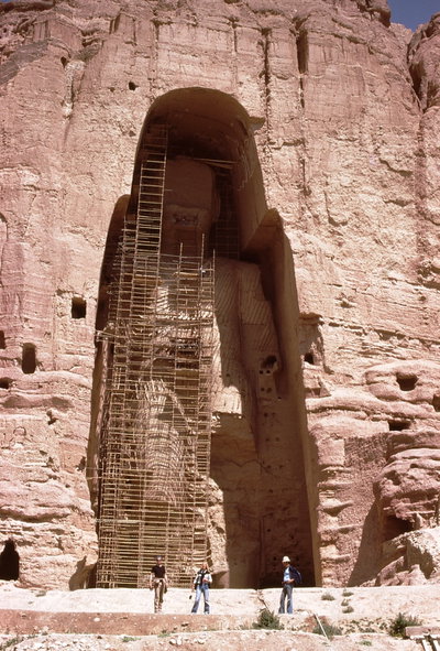 The big (53 m high) of the great Buddha statues, Bamyan, 1977