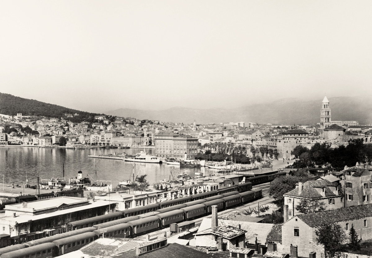 The narrow-gauge Sinj railway station, Split, Split, Croatia, 1955