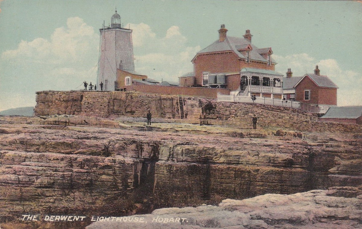 The Derwent Lighthouse, Hobart, Tasmania - circa, Hobart, Tasmania, Australia, 1910