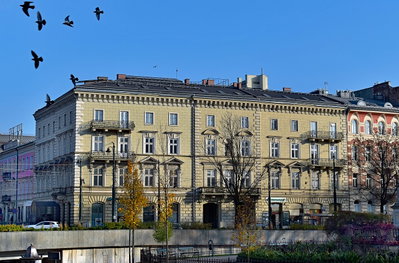 Tenement house, 1890 design. Władysław Ekielski, 1 Westerplatte street, Kraków, Poland, Kraków, 2020