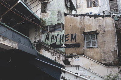 Old vandalised building. (Unsplash), Ho Chi Minh City, 2016