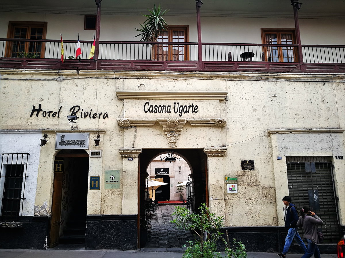 Façana de l'Hotel Riviera d'Arequipa, Arequipa, Peru, 2017