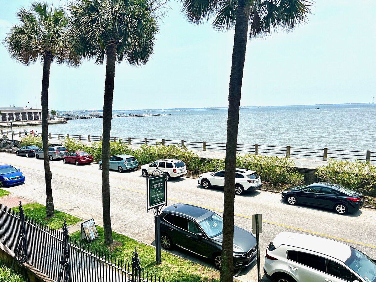 Charleston, SC, Battery, from balcony of Edmondson-Alston House, E. Battery St. June, Charleston, South Carolina, USA, 2023