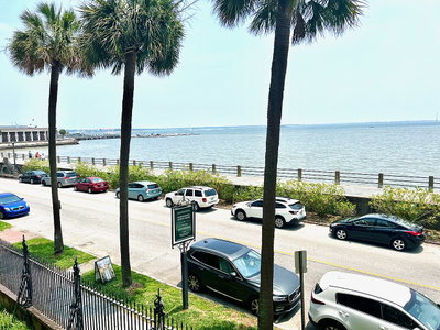 Charleston, SC, Battery, from balcony of Edmondson-Alston House, E. Battery St. June, Charleston, 2023