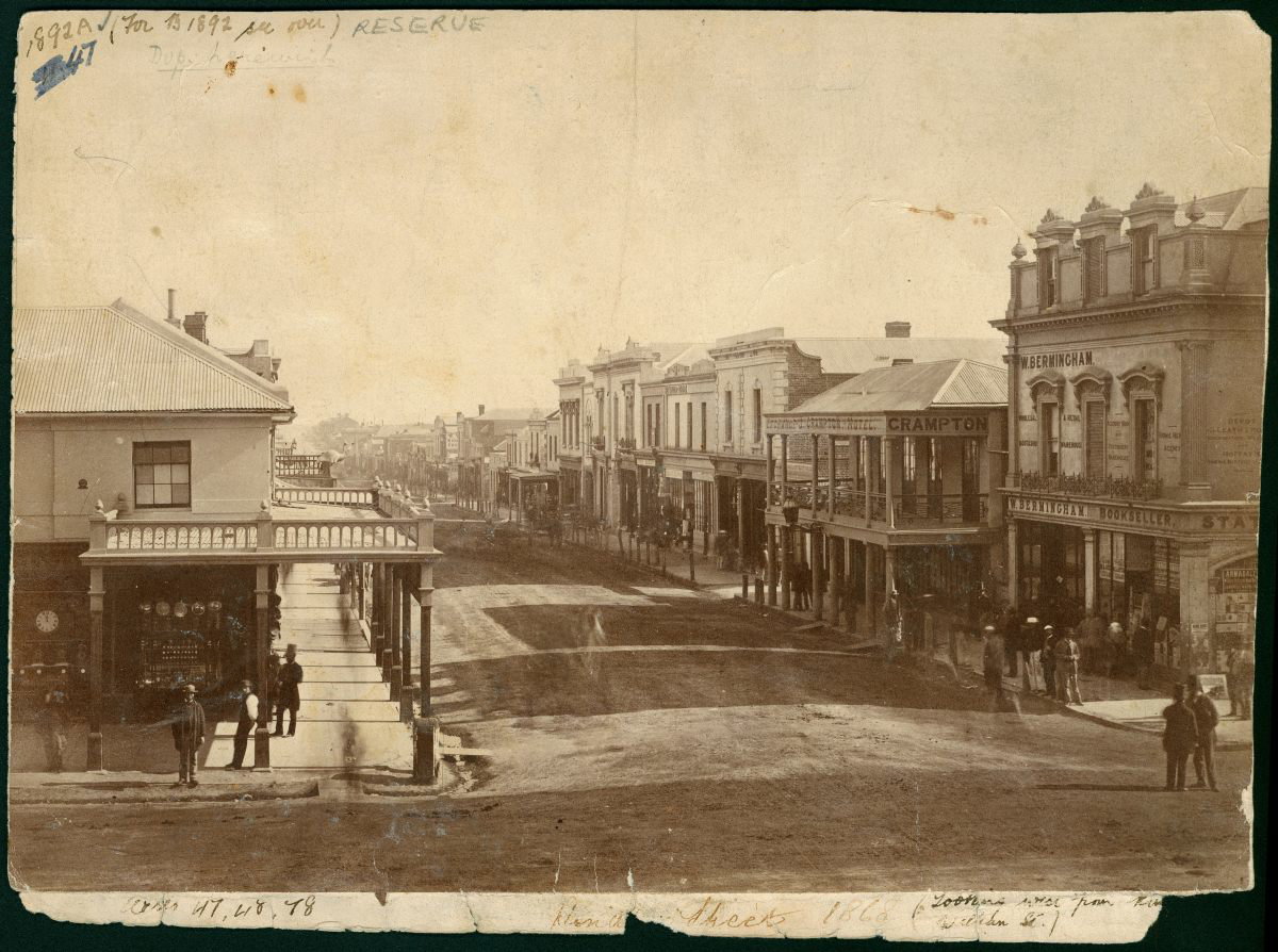 Exchange Hotel, Hindley Street, Adelaide, Australia, 1868