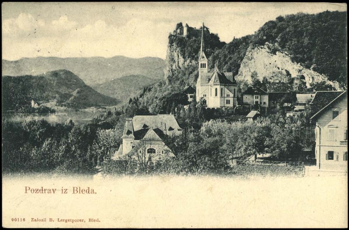 Postcard of Lake Bled, Bled, Slovenia, 1906