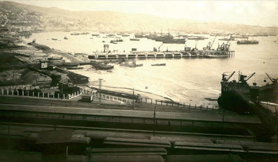 Muelle barón, Valparaíso, 1914