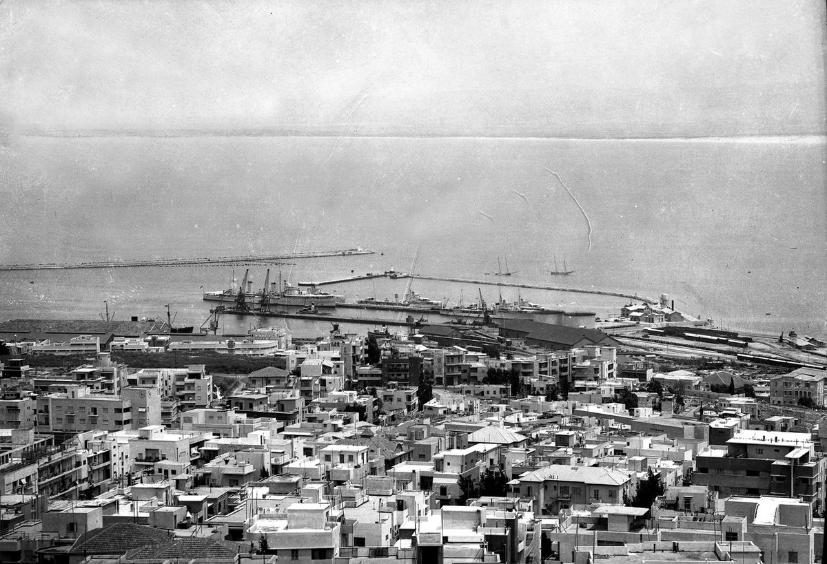 EU: Haifa Bay. (1946), Haifa, Israel, 1946