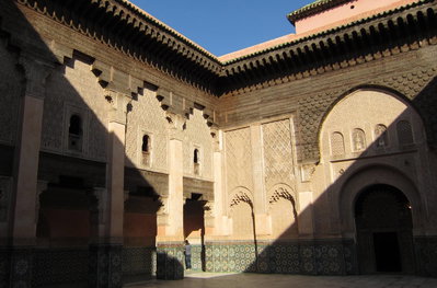 Detailansicht Innenhof Medersa Ben Youssef, Marrakesch, Marrakech, 2011