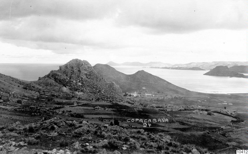 Catedral de Copacabana in 1894 — EU: View over Copacabana, Lago Titicaca (1894)
