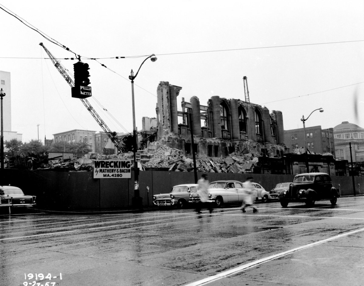 Seattle Public Library demolition, Seattle, United States, 1957
