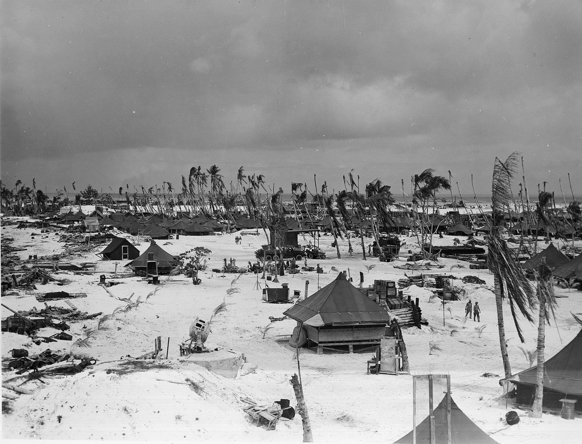 US Base tents Betio Tarawa, Betio, Kiribati, 1943