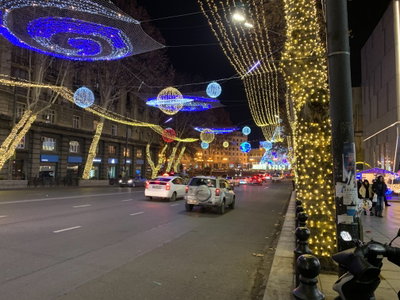 New Year decorations at Rustaveli Avenue, Tbilisi, Tbilisi, 2020