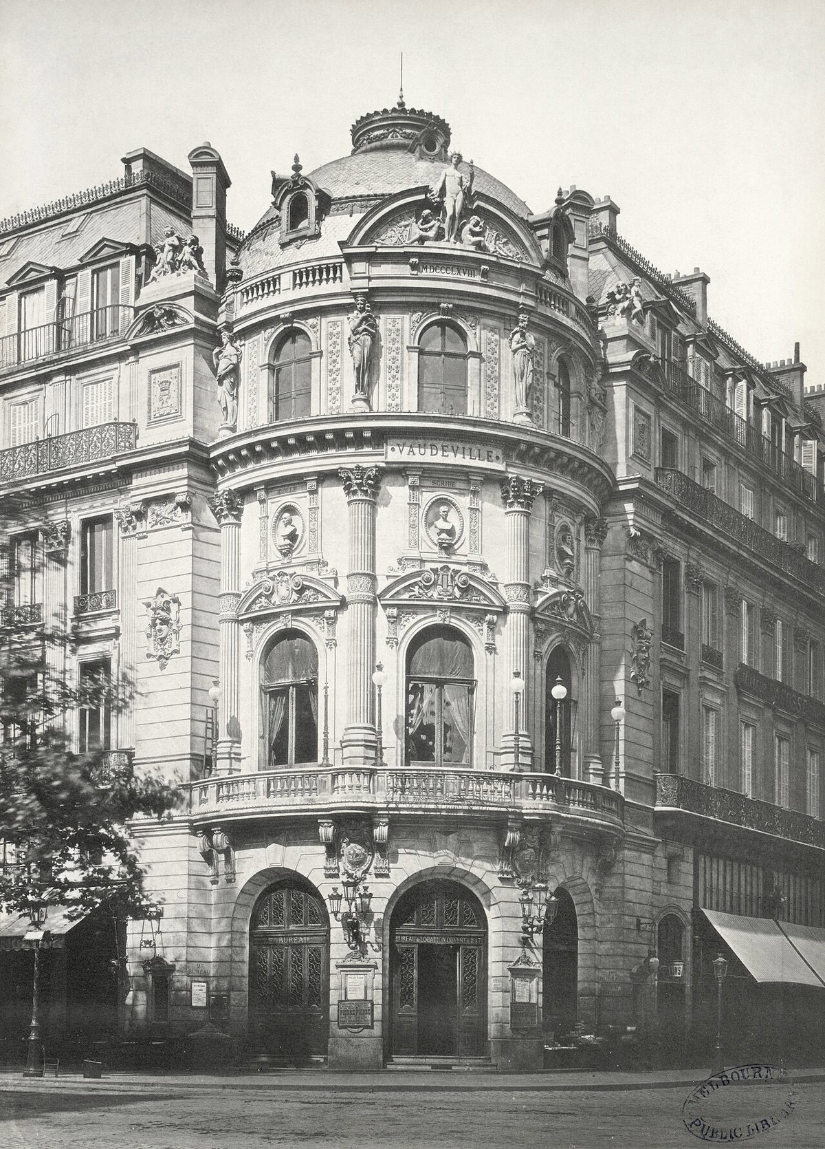 Charles Marville, Théâtre du Vaudeville, ca. 1853–70, Paris, France, 1853