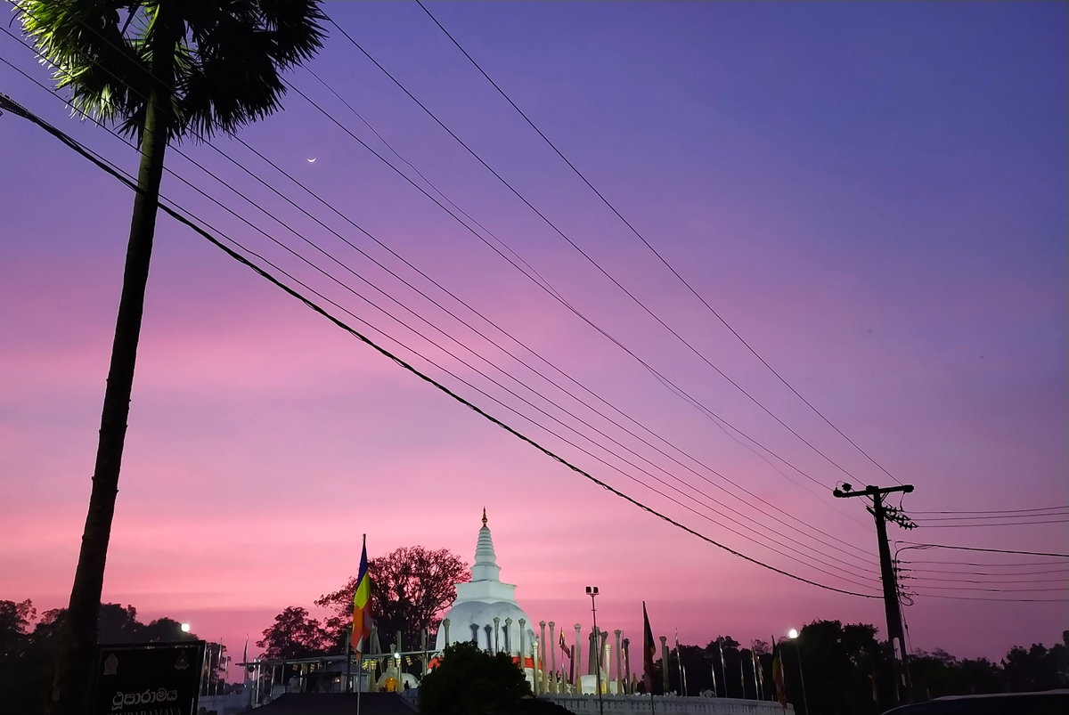 Evening Pink Sky at Thuparamaya, Anuradhapura, Sri Lanka, Anuradhapura, Sri Lanka, 2019