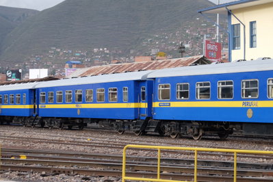 Narrow gauge rail vehicles of PeruRail, Cusco, 2017