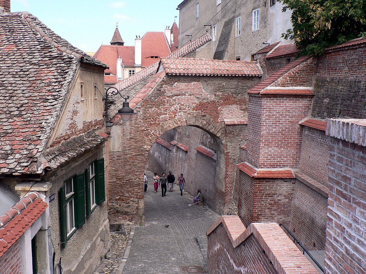Sibiu, street and walls, Sibiu, Romania, 2009