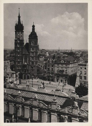 EU: Kraków. Attyki Sukiennic i Kościół N. M. P. (1939), Kraków, 1939