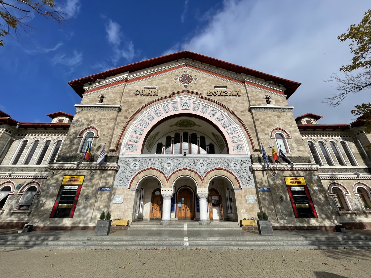 Chișinău Central Station in Moldova (Front View), Chisinau, Moldova, 2021