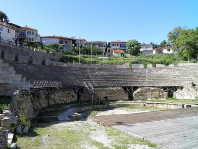 Greek Theatre built in 200 BC, Lychnidos, Ohrid, Republic of Macedonia FYROM, Ohrid, 2012
