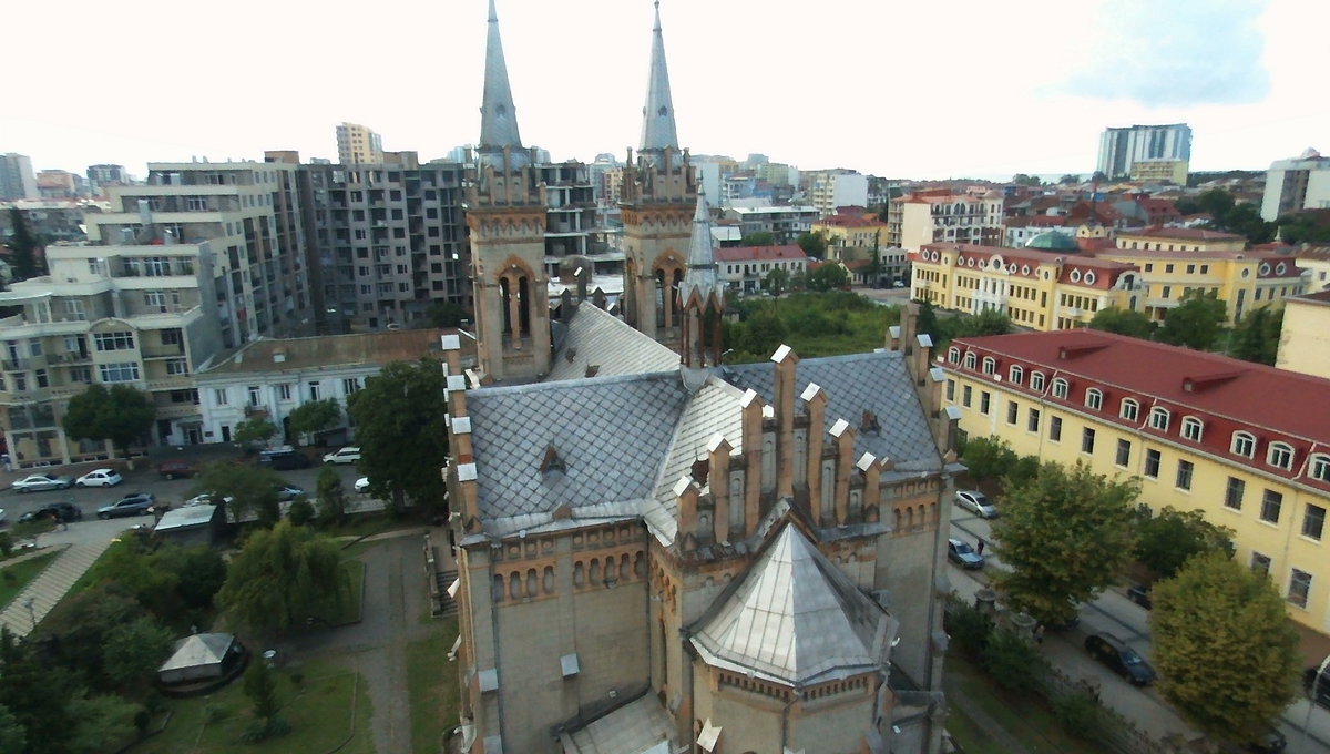 Georgian Orthodox (former Catholic) Cathedral of the Mother of God Bebop Drone 2015-08-26T175414+0000, Batumi, Georgia, 2015