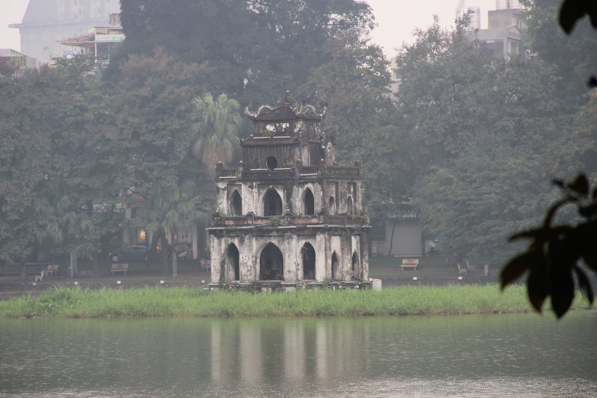Thap Rua (Tortoise Tower) in Hoan Kiem Lake, Hanoi, Vietnam, 2012