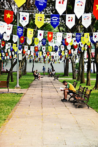 On the 09 23 Park in Ho Chi Minh City (on 09 23 1945 France enforced the reestablishment of their control in Saigon against the Viet Minh), Ho Chi Minh City, 2017