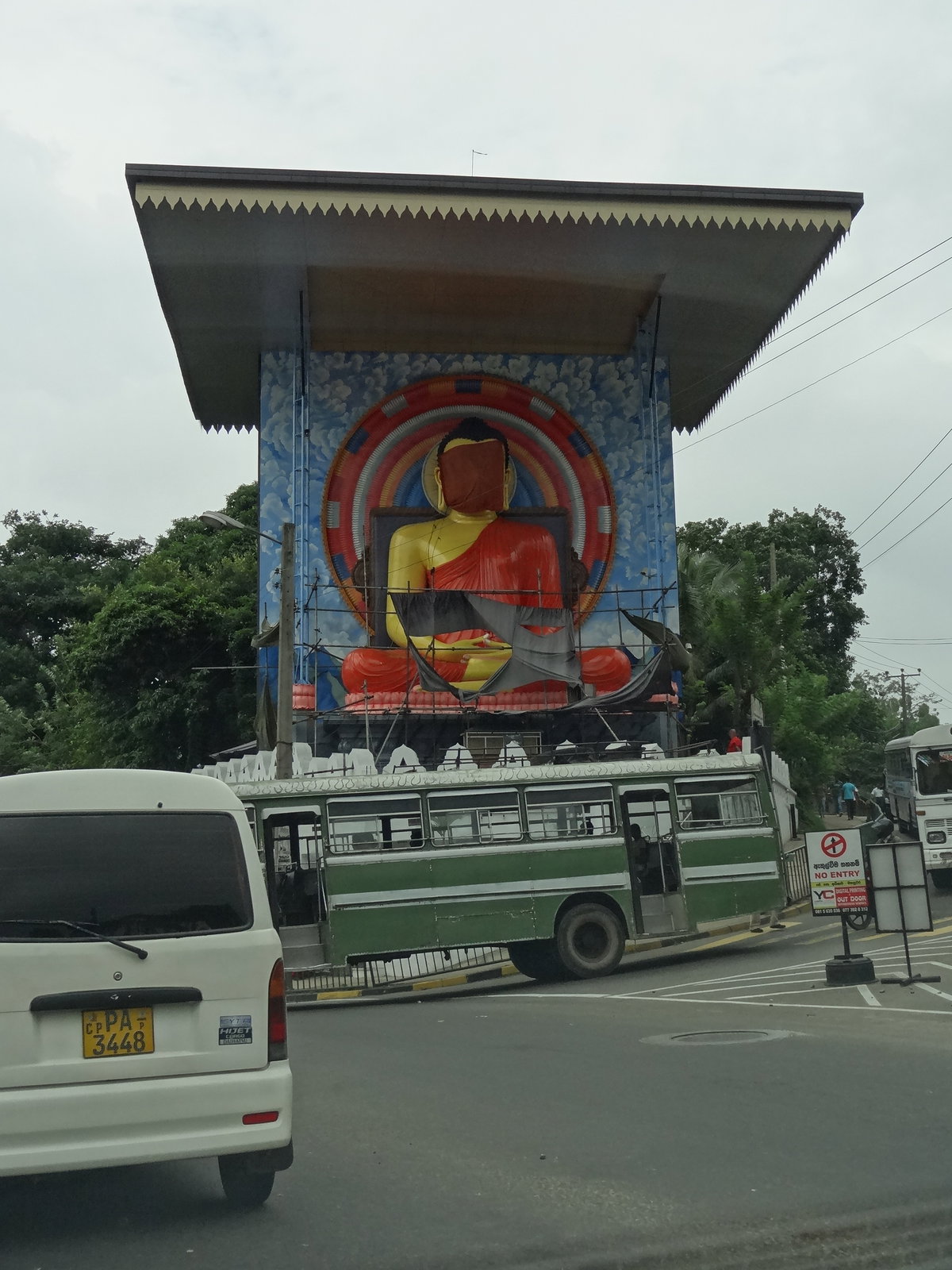 Buddha at Kandy railway station, Kandy, Sri Lanka, 2013