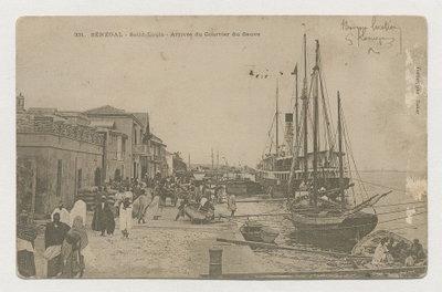 Arrival of the river mail, Saint-Louis, Saint-Louis, 1906