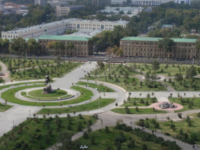 Amir-Timur-Platz vom Hotel Usbekistan in Richtung Westen, Tashkent, 2012
