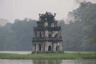 Thap Rua (Tortoise Tower) in Hoan Kiem Lake, Hanoi, 2012
