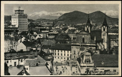 Postcard of Ljubljana view, Ljubljana, 1934