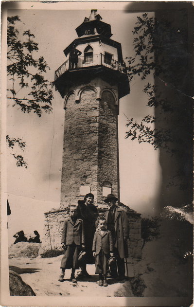 Ottoman clock tower in Plovdiv on old photo, Plovdiv, 1936