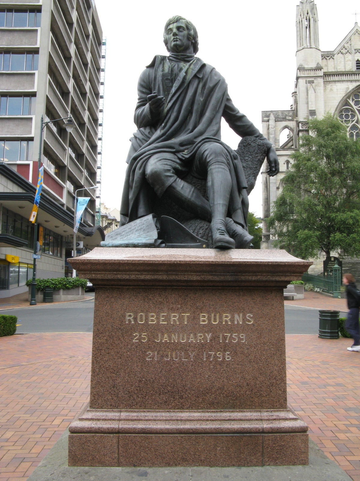 Robert Burns Statue in the Octagon, Dunedin, Otago, New Zealand, Dunedin, New Zealand, 2008