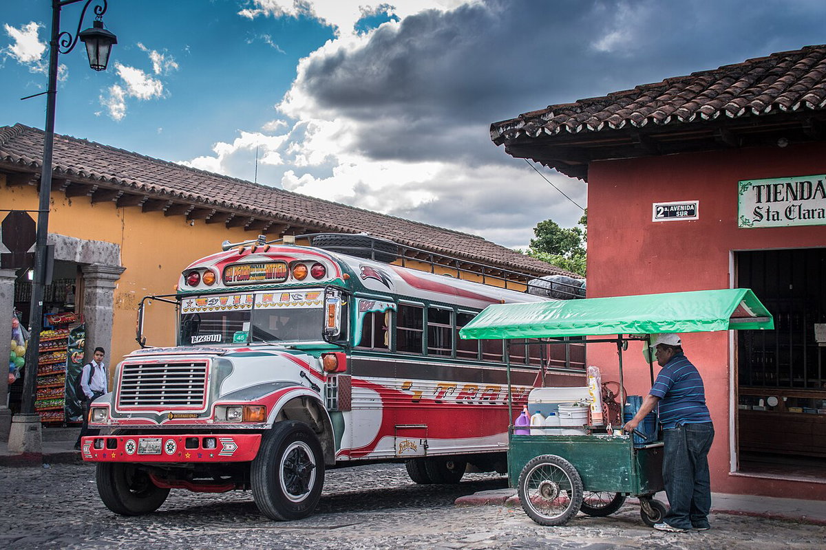 Near-accident in Antigua, Guatemala, Antigua Guatemala, Guatemala, 2017
