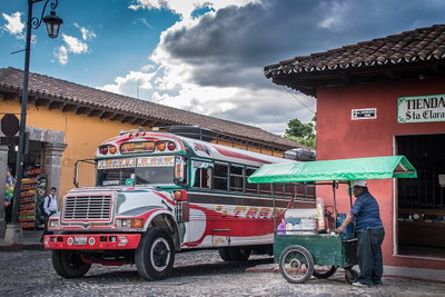 Near-accident in Antigua, Guatemala, Antigua Guatemala, 2017