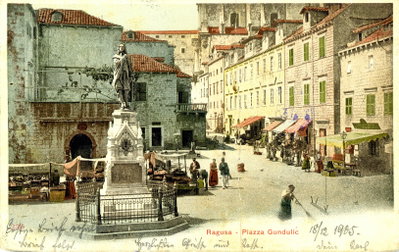 EU: Ragusa : Piazza Gundulic (1905), Dubrovnik, 1905