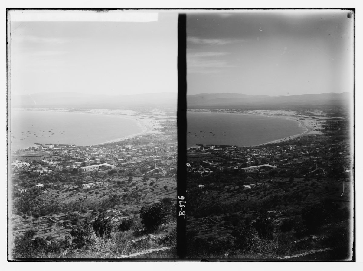 Along the sea coast. Haifa and bay, seen from Mt. Carmel LOC, Haifa, Israel, 1900