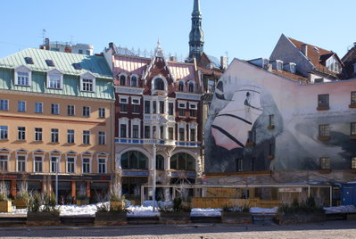 Buildings around Cathedral Square (Panorama), Riga — photos through time